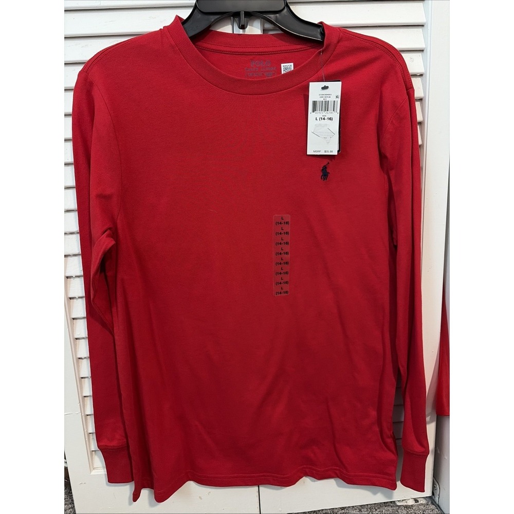 NWT Minor Defect* SEE PICS Polo Ralph Lauren Boys Crewneck Shirt Size L 14-16Y‎
